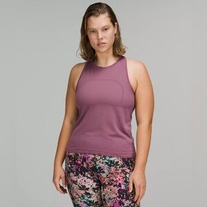 Lululemon Size 14 Swiftly Tech High Neck Tank Top 2.0 Race Length Vintage Plum